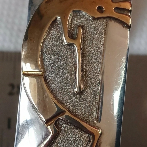 🌟 Collectable Hopi Kokopelli Cuff Sterling and Brass - Picture 14 of 17